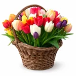 Canasta Felicidad con 12 Tulipanes