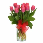 Florero Amore con 8 Tulipanes